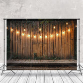 Aperturee - Lights Fall Leaves Night Wood Backdrop For Photo